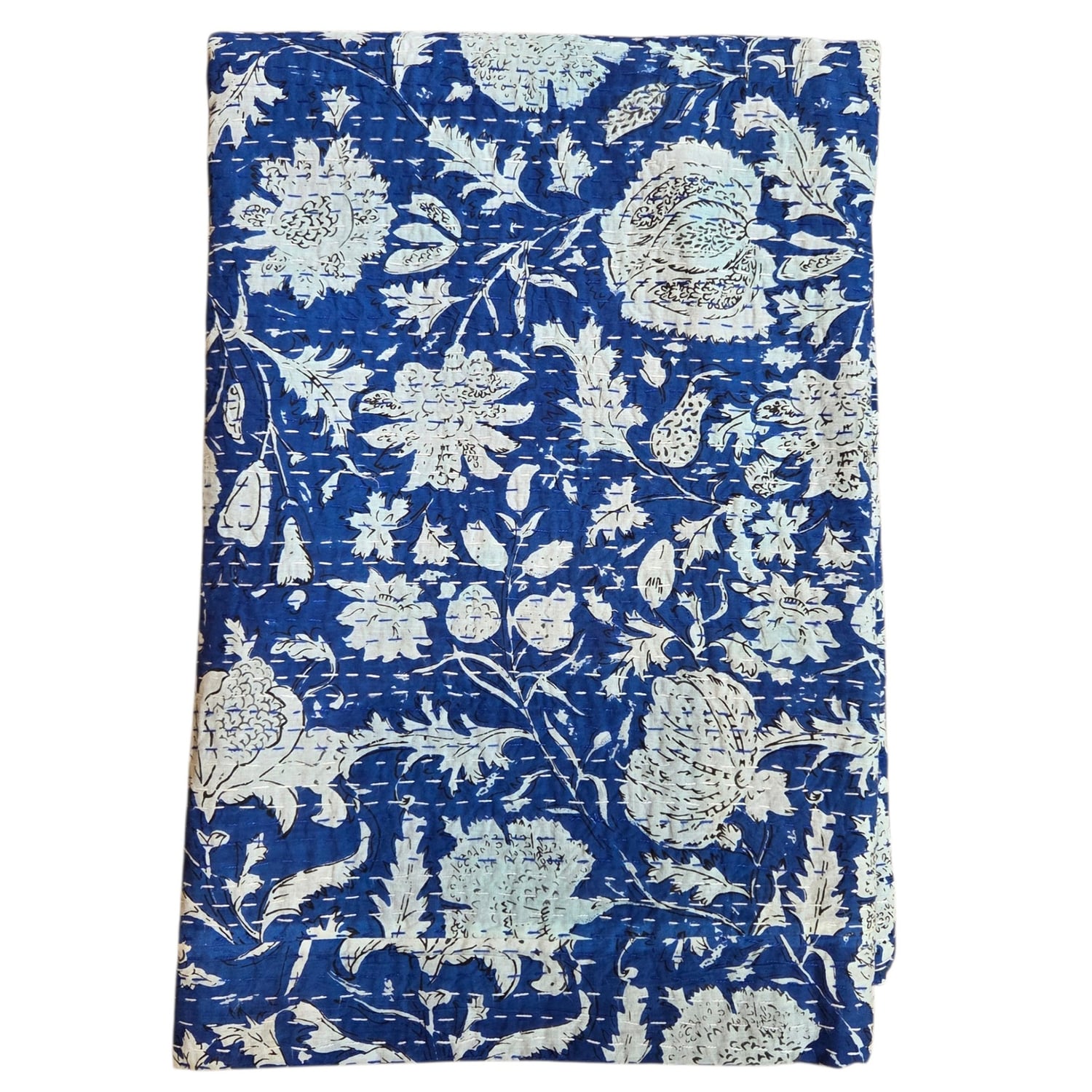 Blue Darcy Cotton Bedspread