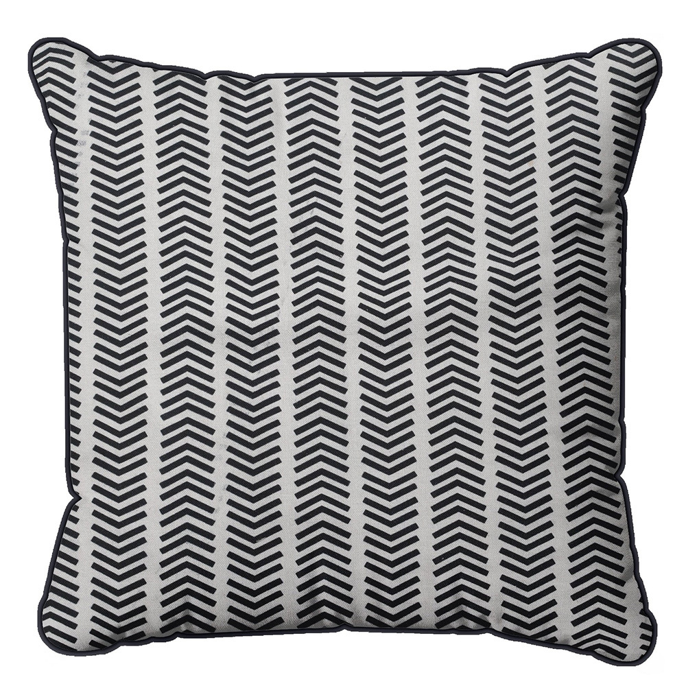 Black Chevron Cotton Cushion Cover