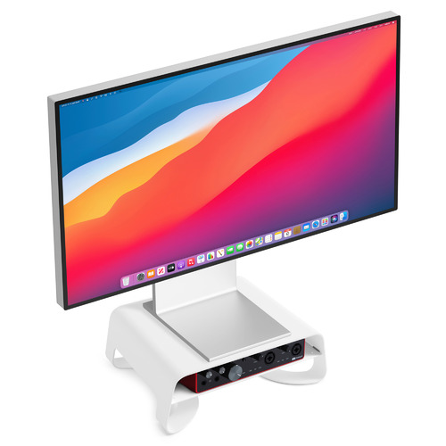 White Curve Monitor Riser Temple & ster
