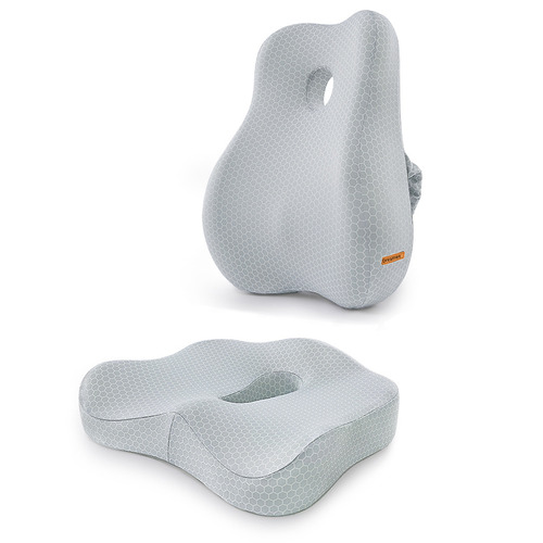 2 Piece Light Grey Back & Seat Cushion Set