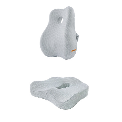 2 Piece Light Grey Back & Seat Cushion Set