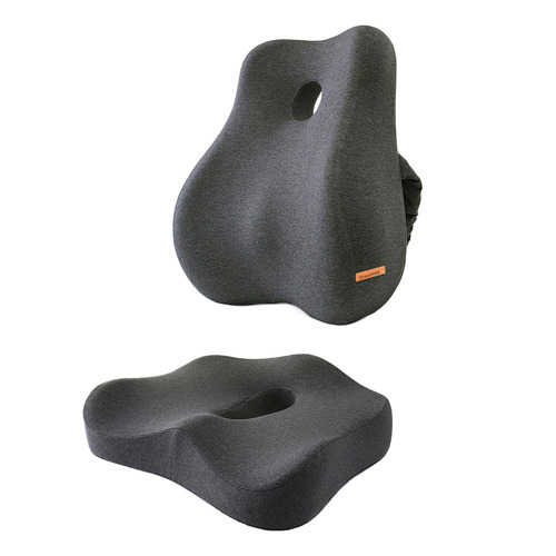 2 Piece Dark Grey Back & Seat Cushion Set