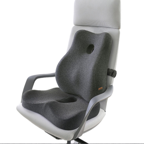 2 Piece Dark Grey Back & Seat Cushion Set