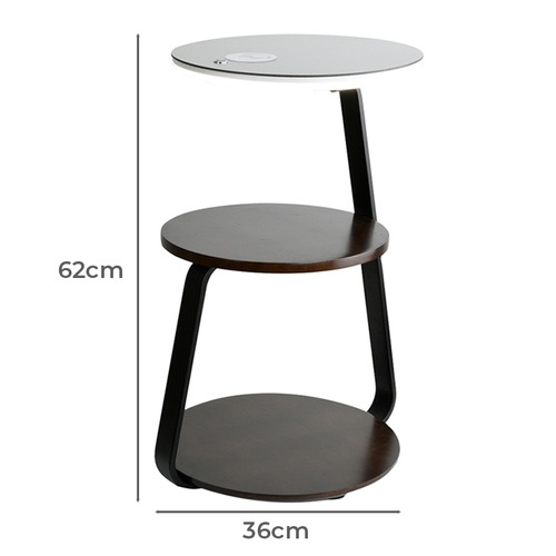 Pascal 3 Tier Walnut Side Table