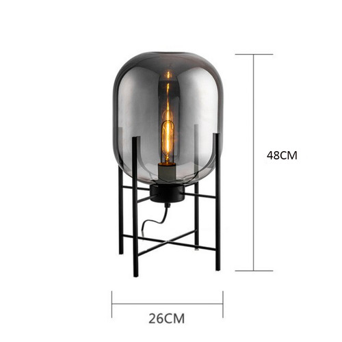 Industrial Metal & Glass Table Lamp