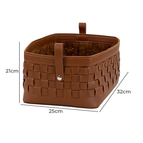 Ramonde Faux Leather Storage Basket