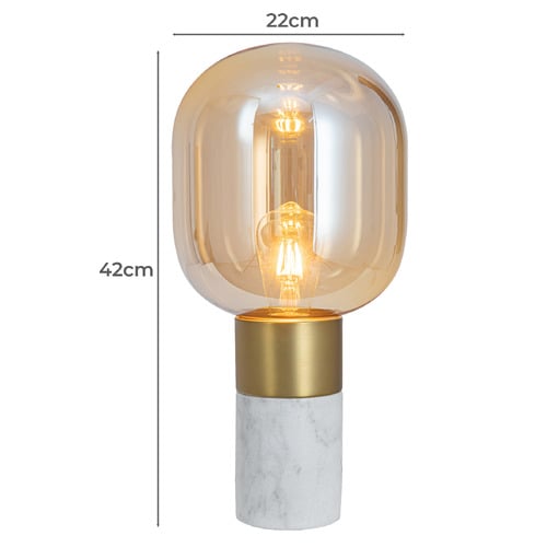 42cm Florentin Marble & Iron Table Lamp