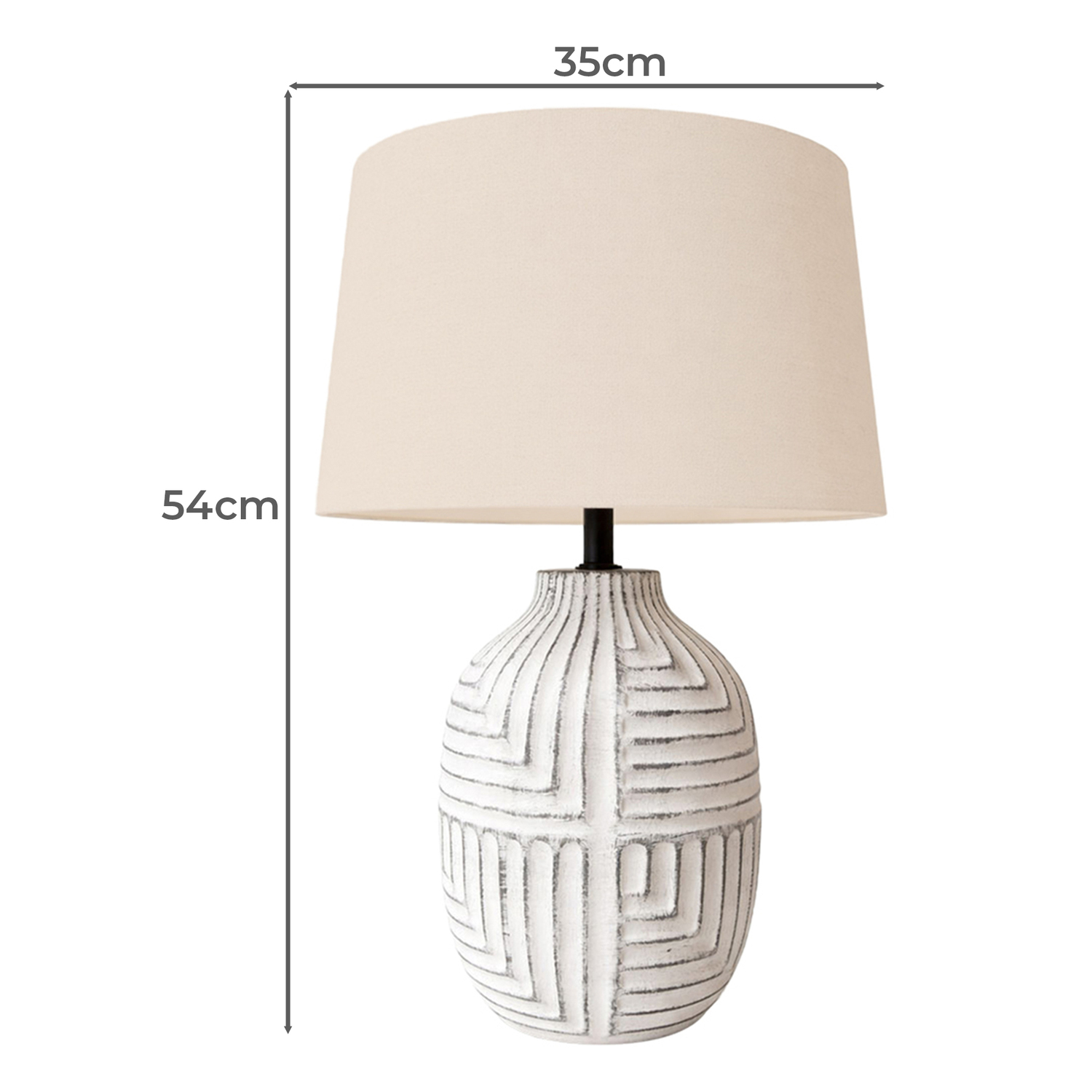 Pomona Ceramic & Linen Table Lamp