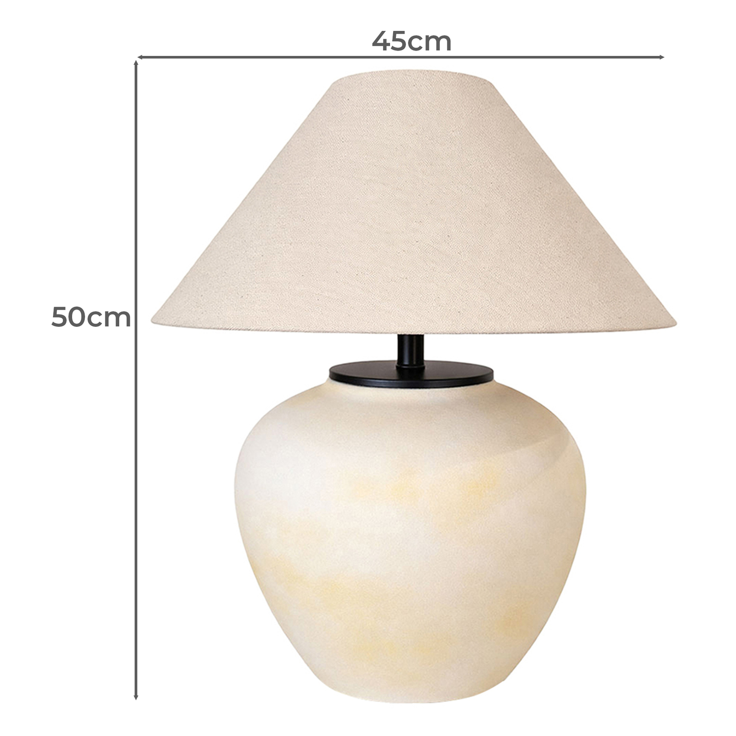 Mason Ceramic & Linen Table Lamp
