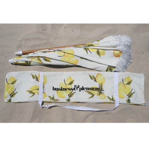 Vintage Lemons Holiday Beach Umbrella