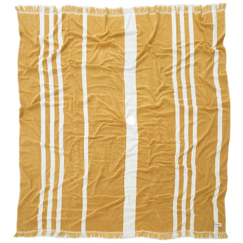 Yellow Striped 600GSM Cotton Beach Blanket Temple & ster