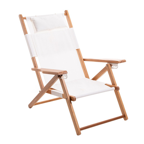 White Vikare Foldable Beach Chair | Temple & Webster