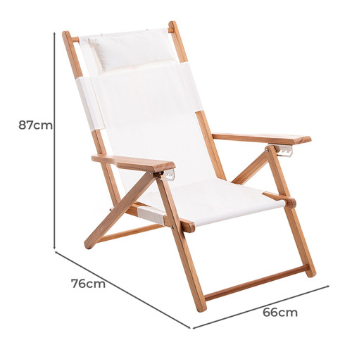 White Vikare Foldable Beach Chair