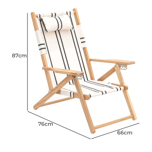 Rivie Striped Foldable Beach Chair Temple & ster