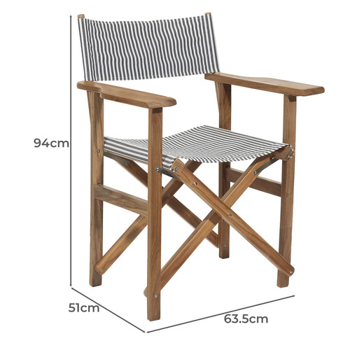 Laurens Striped Outdoor Director's Chair