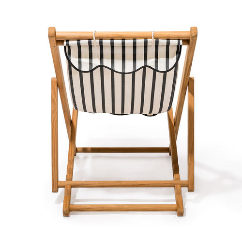 Black Monaco Stripe Deck Chair