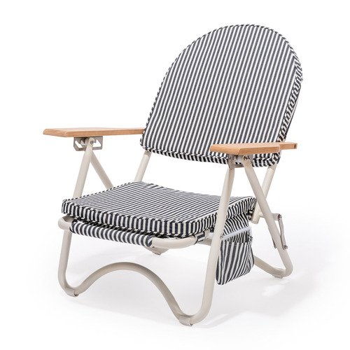 Navy Laurens Stripe Beach Chair