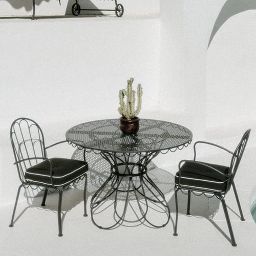 Vintage Black Outdoor Dining Table