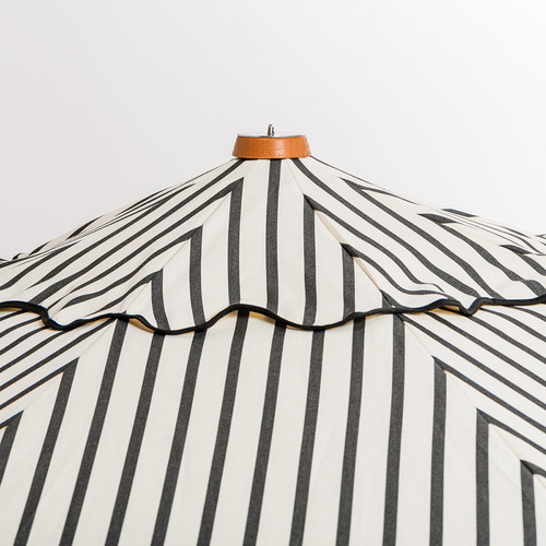 2.5m Black Monaco Stripe Market Umbrella