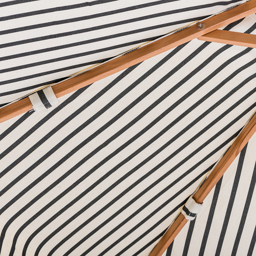 2.5m Black Monaco Stripe Market Umbrella