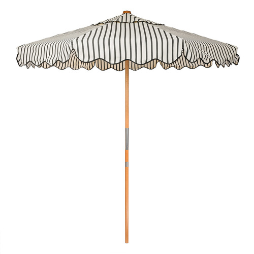 2.5m Black Monaco Stripe Market Umbrella