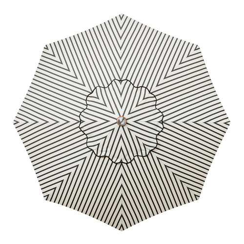 2.5m Black Monaco Stripe Market Umbrella