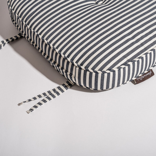 Navy Laurens Stripe Outdoor Seat Cushion