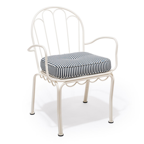 Navy Laurens Stripe Outdoor Seat Cushion