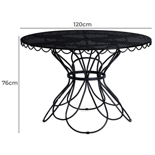 Vintage Black Outdoor Dining Table