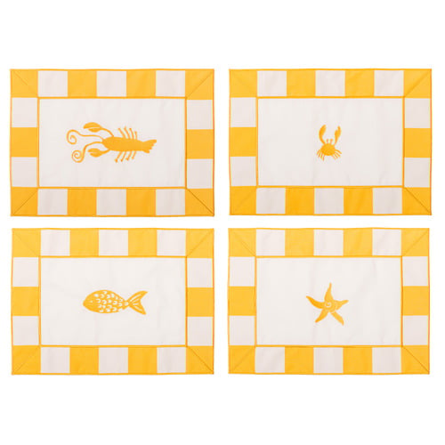 4 Piece Crew Cotton Canvas Placemat Set