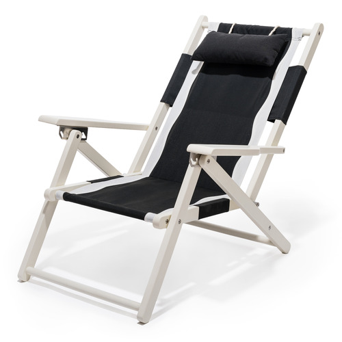 Black & White Rivie Foldable Beach Chair