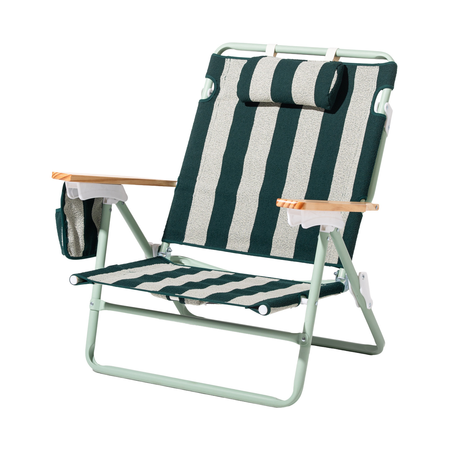 Green Stripe Terry Beach Chair