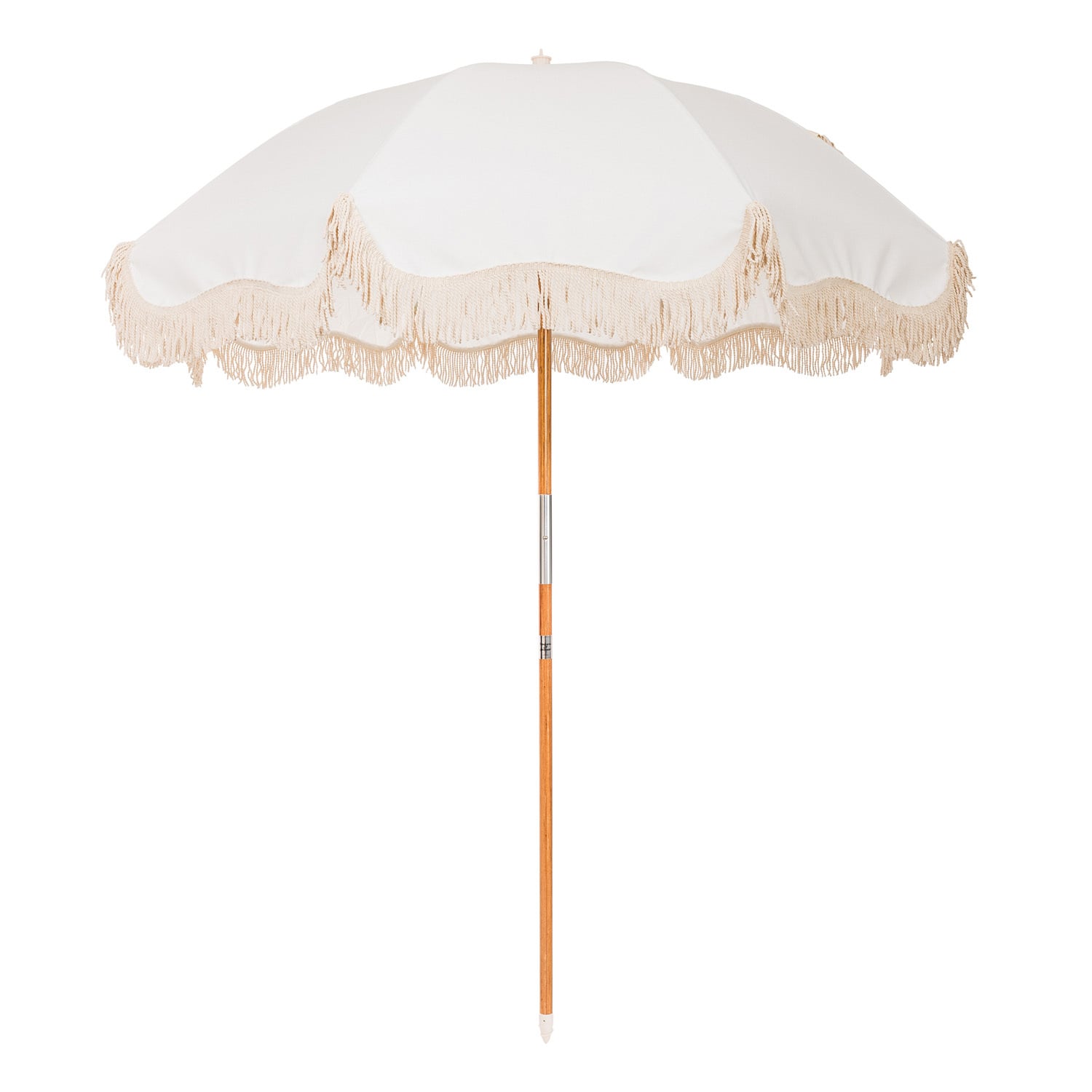 2.1m Antique White Fringed Market Umbrella