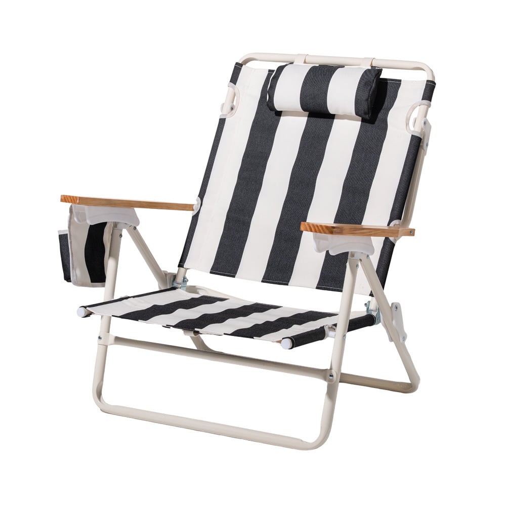 Vintage Black Stripe Crew Beach Chair
