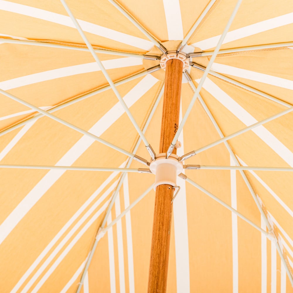 2.1m Yellow Stripe Vintage Market Umbrella