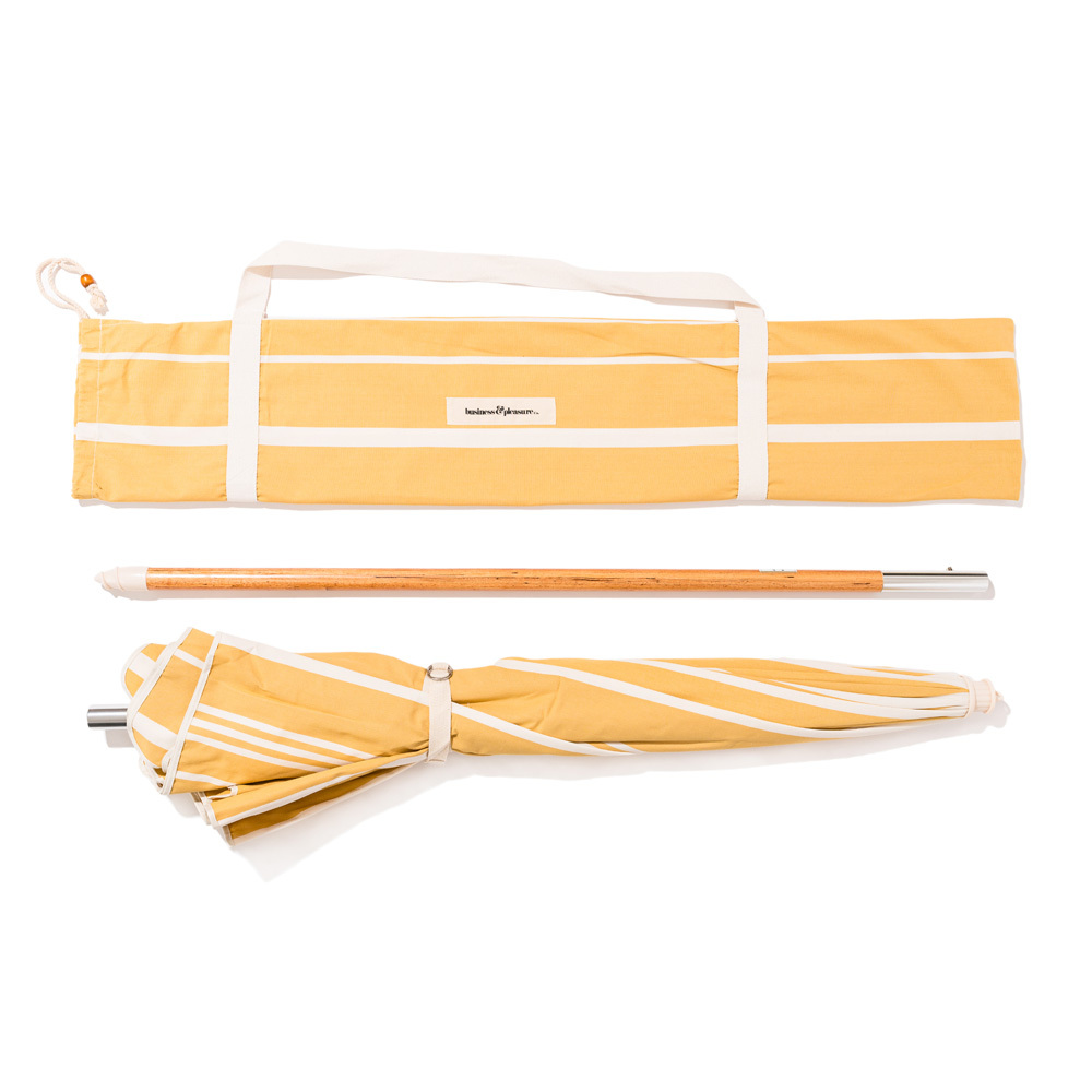 2.1m Yellow Stripe Vintage Market Umbrella