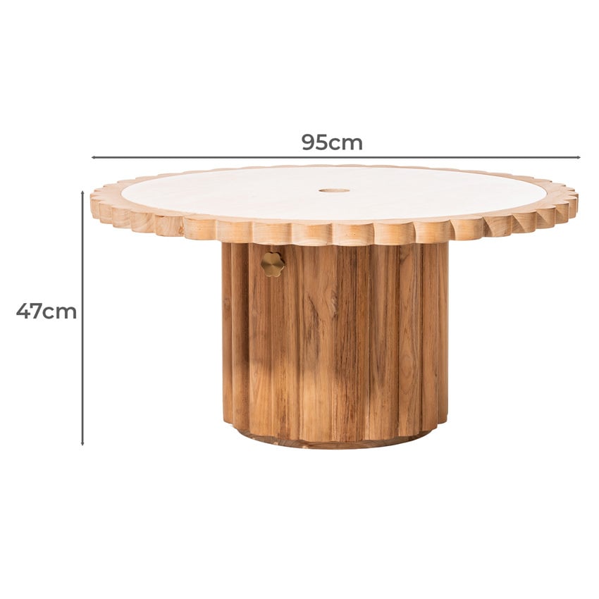 Daisy Teak Wood Outdoor Coffee Table