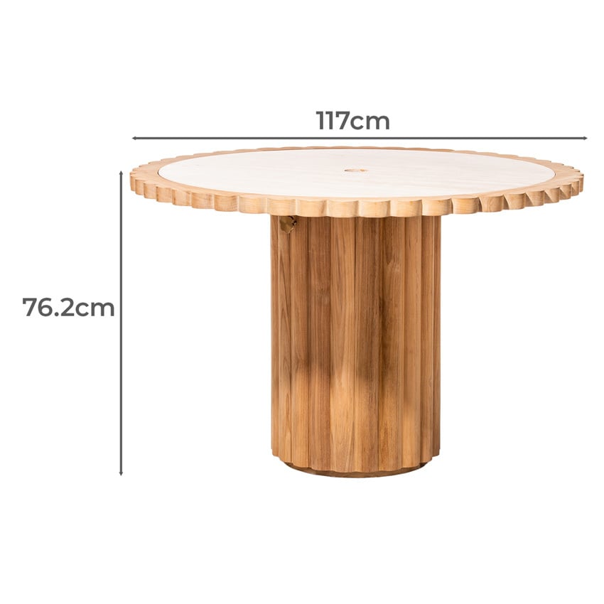 Daisy Teak Wood Outdoor Dining Table