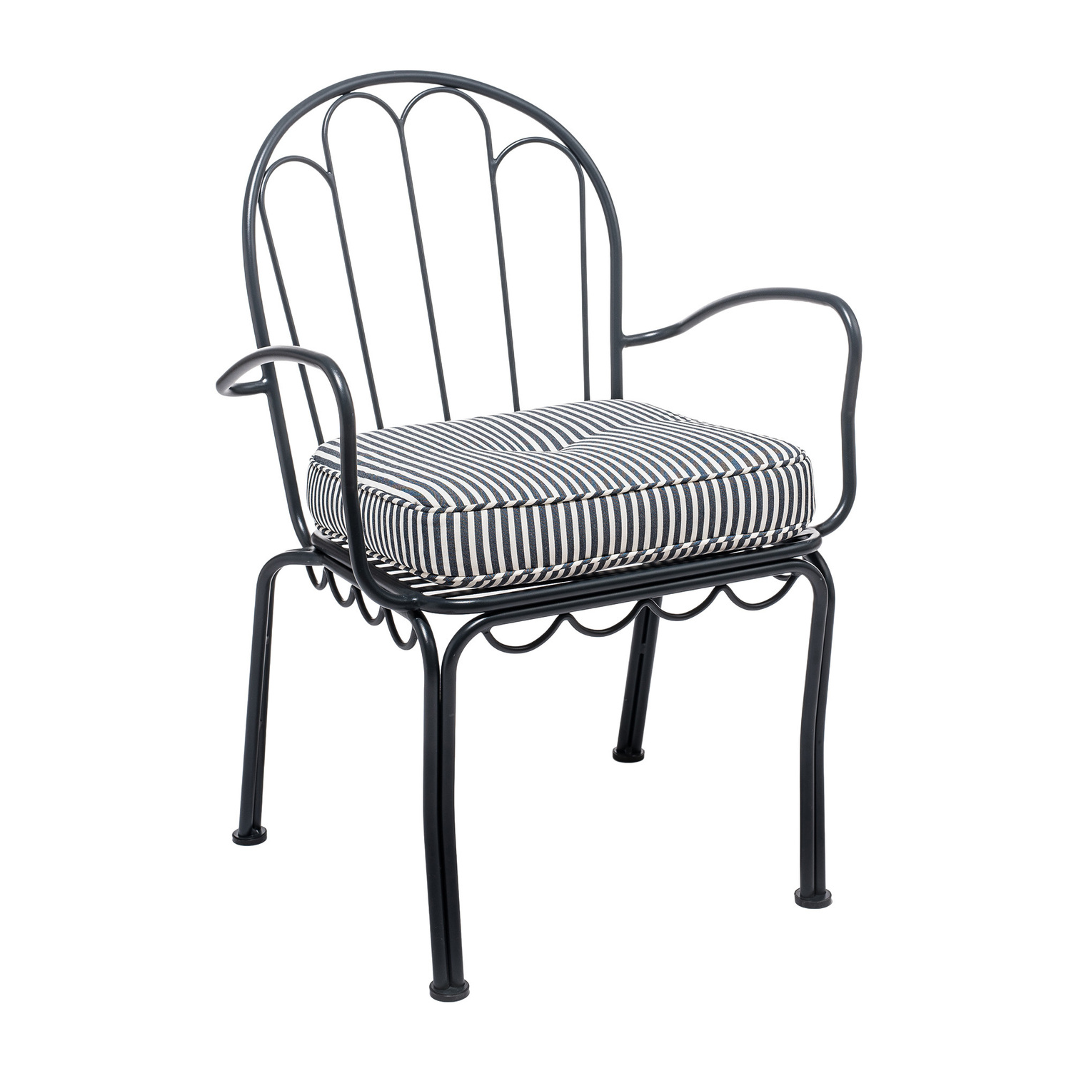 Navy Laurens Stripe Outdoor Chair Pad