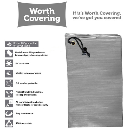 Grey Divide Rectangular Outdoor Table Cover
