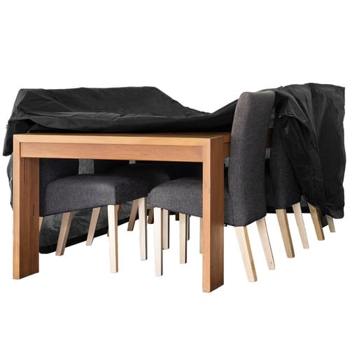 Black Divide Rectangular Outdoor Table Cover