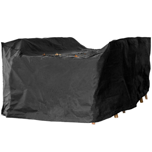 WorthCovering Black Divide Rectangular Outdoor Table Cover Temple