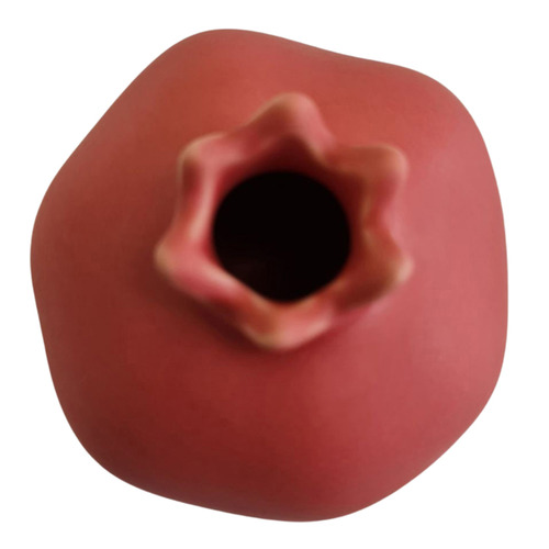Salmon Pomegranate Ceramic Vase