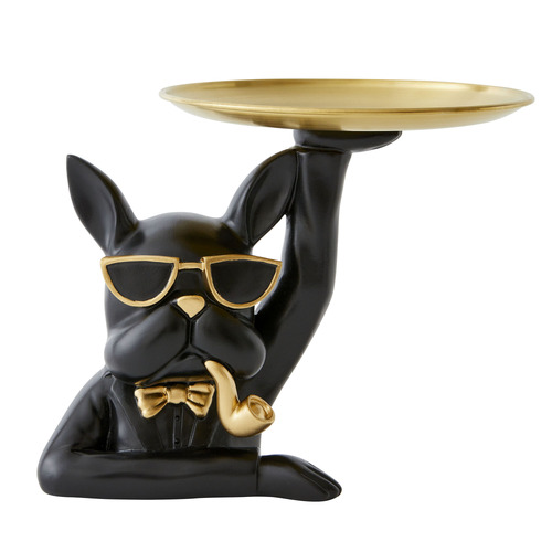 Bulldog with Pipe & Tray Ornament