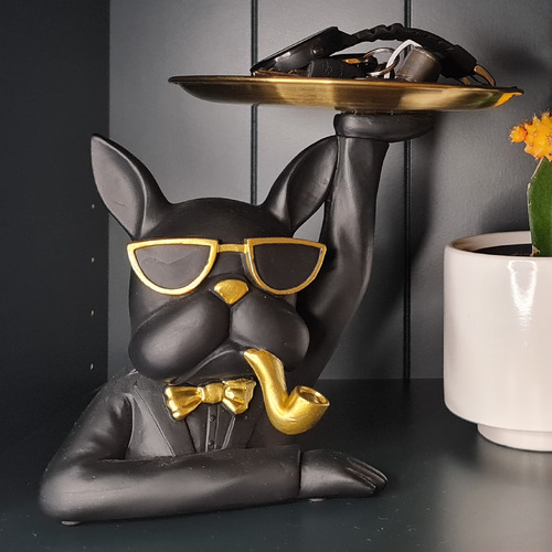 Bulldog with Pipe & Tray Ornament