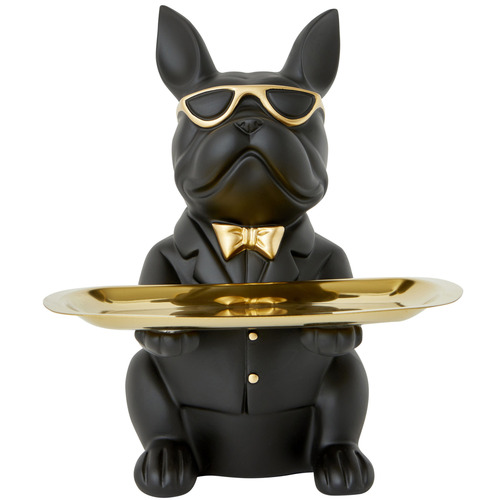 Lily & The Cherry Tree Bulldog with Rectangular Tray Statue | Temple ...