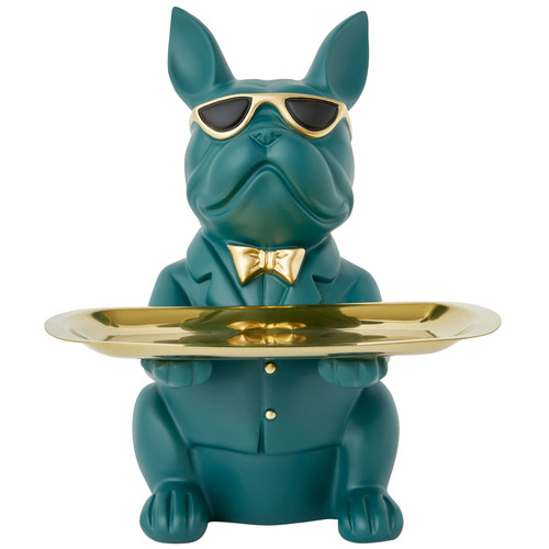 Bulldog-with-Rectangular-Tray-Statue