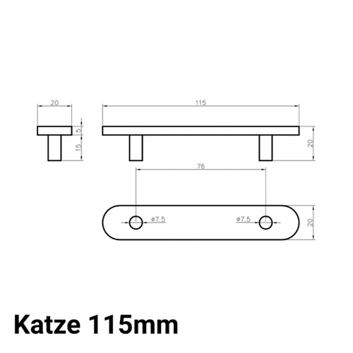 Katze Brass Cabinet Handle