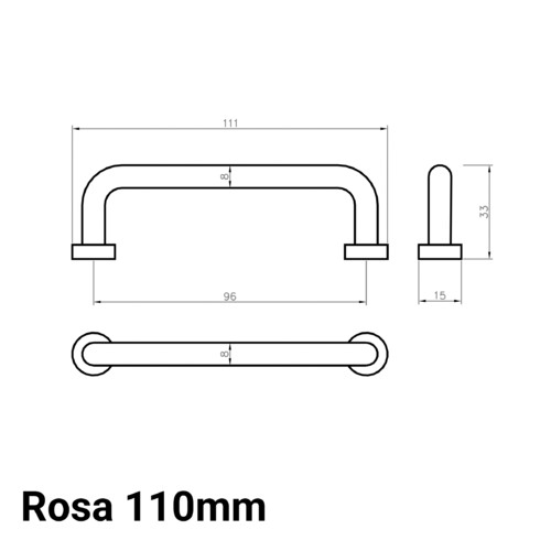 Rosa Brass Cabinet Handle