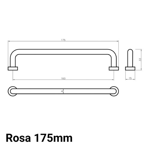 Rosa Brass Cabinet Handle